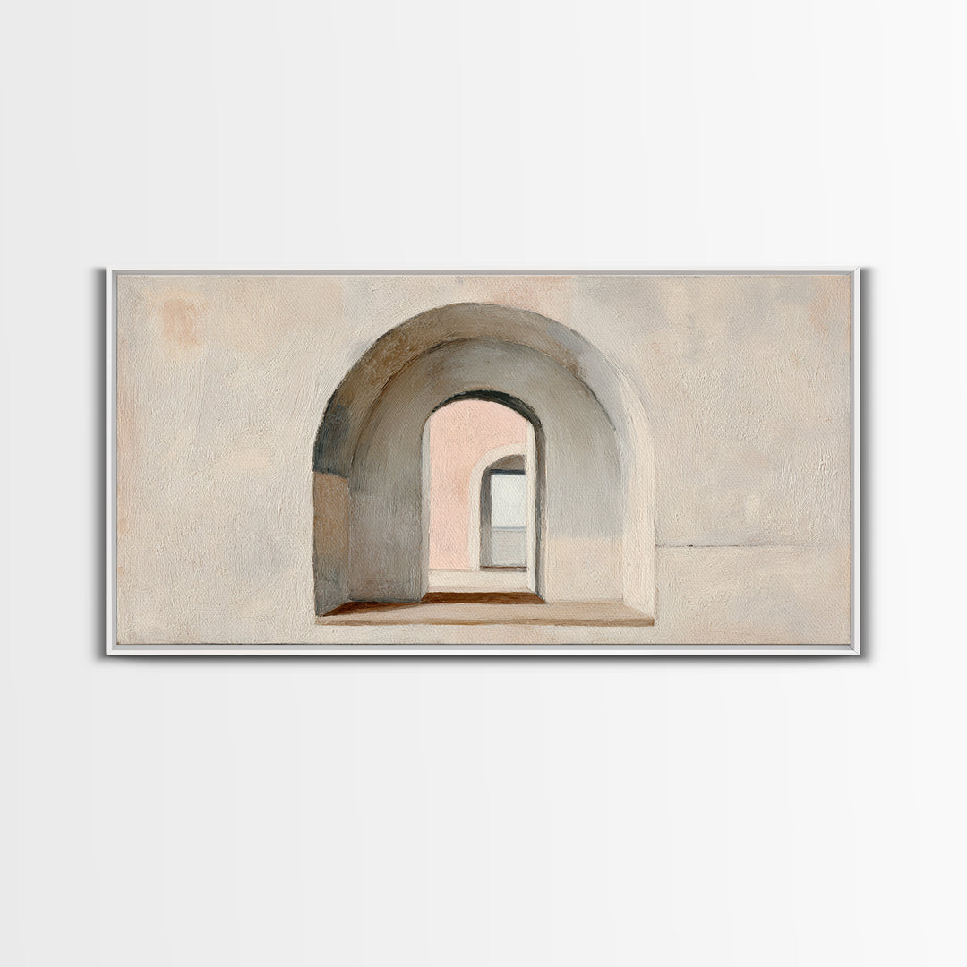 Architectural Arch Study Canvas Print, Above Sofa Art, Living Room Decor, Oil Painting, Statement, Oversized Wall Art, ASA-2x1-53