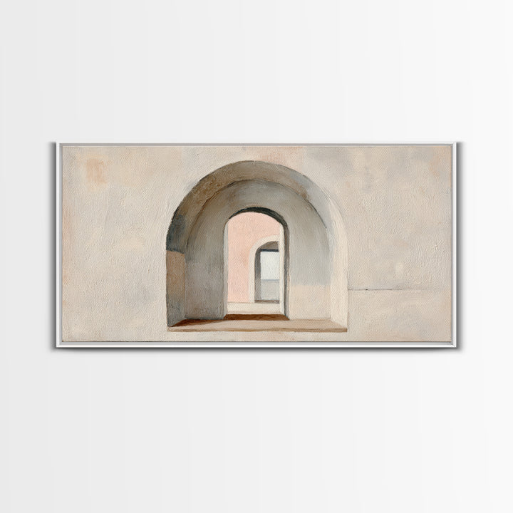 Architectural Arch Study Canvas Print, Above Sofa Art, Living Room Decor, Oil Painting, Statement, Oversized Wall Art, ASA-2x1-53