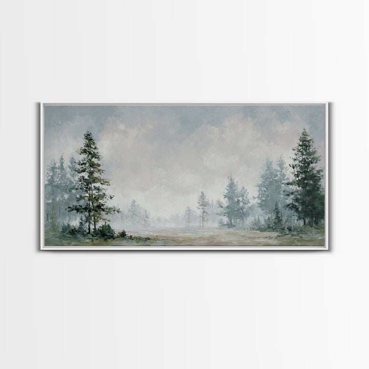 Modern Scandinavian Forest Framed Canvas Print, Above Sofa Art, Canvas Print, Living Room Decor, Fine Art, Statement, ASA-2x1-59