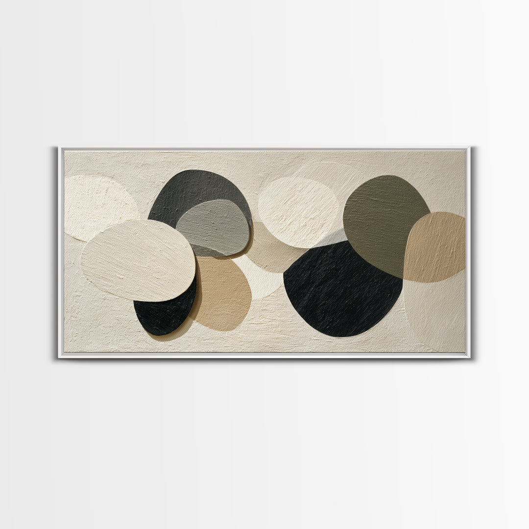 Large Modern Organic Shapes Canvas Print, Above Sofa Art, Minimalist Decor, Living Room Decor, Statement, Frame Tv Art, ASA-2x1-70