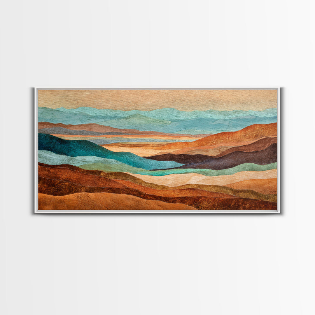 Abstract Canyon Landscape Framed Canvas Print, Above Sofa Art, Neutral Decor, Living Room Decor, Fine Art, Statement, ASA-2x1-75