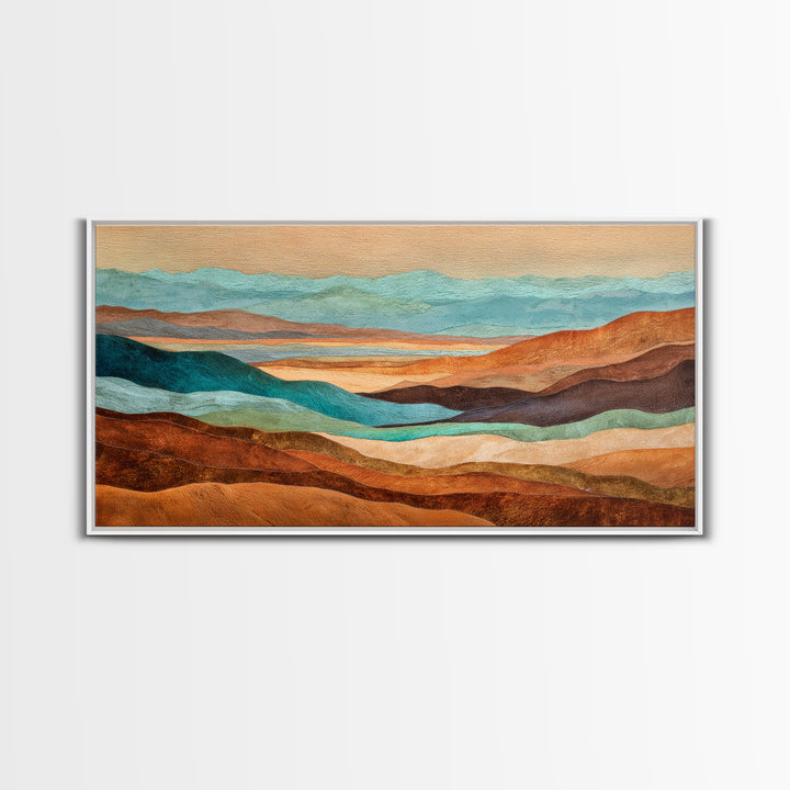 Abstract Canyon Landscape Framed Canvas Print, Above Sofa Art, Neutral Decor, Living Room Decor, Fine Art, Statement, ASA-2x1-75