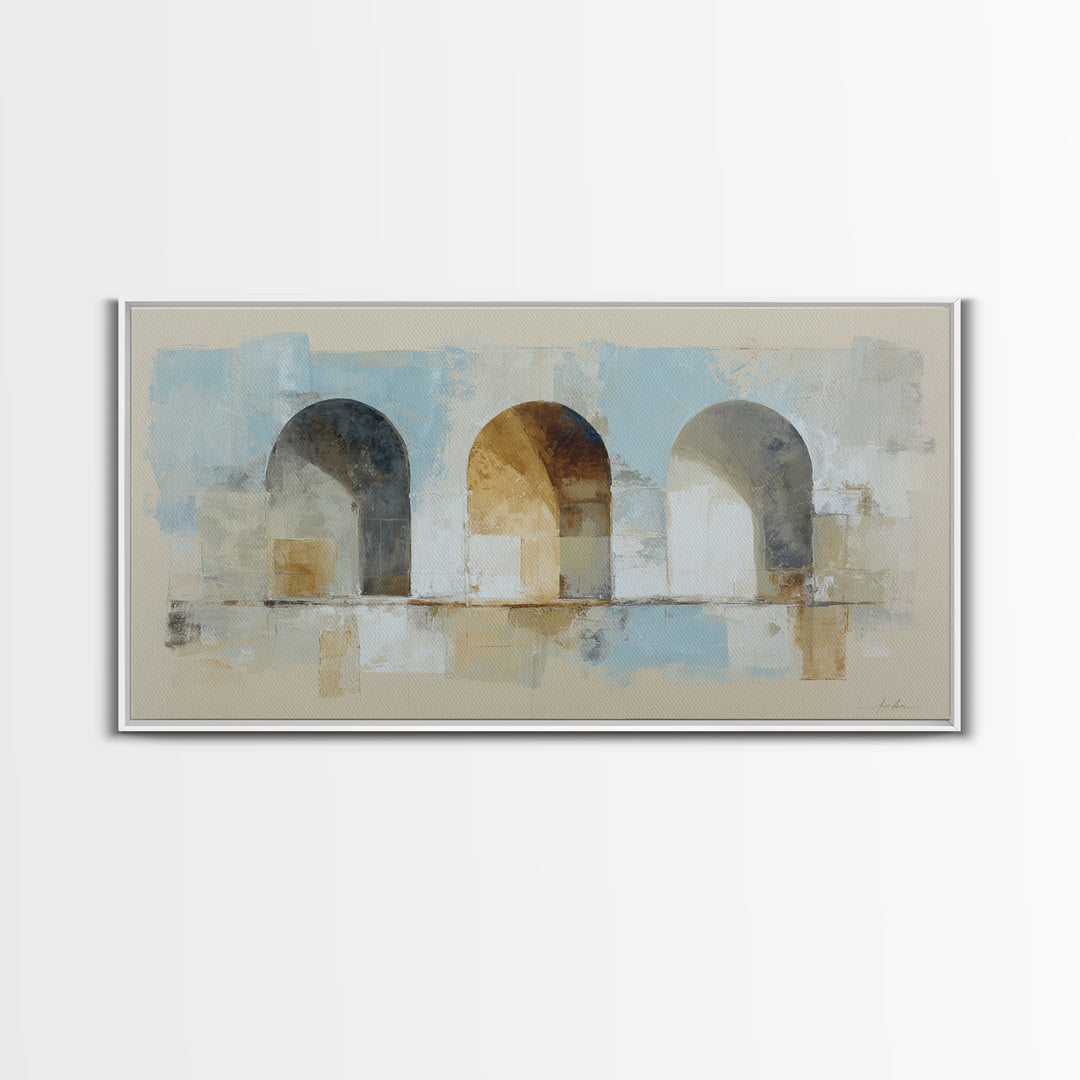 Architectural Arch Study Canvas Print, Above Sofa Art, Living Room Decor, Oil Painting, Statement, Oversized Wall Art, ASA-2x1-77