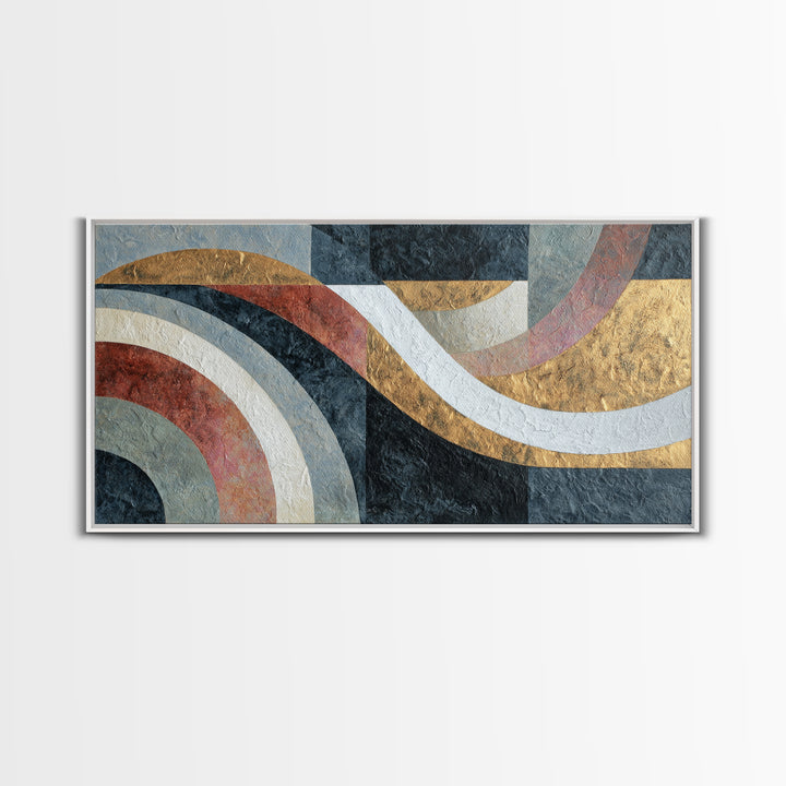Textured Plaster Abstract Framed Canvas Print, Above Sofa Art, Above Bed Decor, Living Room Decor, Abstract Art, Statement, ASA-2x1-79