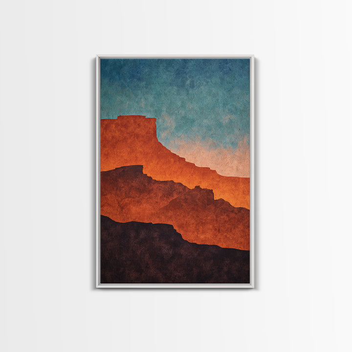 Desert Mesa Panorama Framed Canvas Print, Above Sofa Art, Minimalist Wall Art, Living Room Decor, Fine Art, Statement, ASA-2x3-100