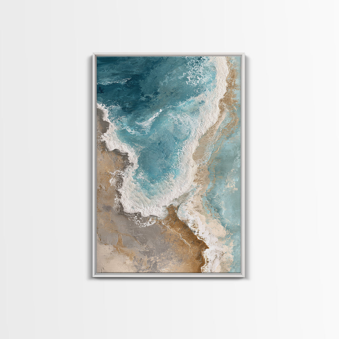 Panoramic Coastal Shoreline from an Aerial View Canvas Print, Above Sofa Art, Bedroom Wall Art, Living Room Decor, Statement, ASA-2x3-11
