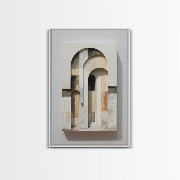 Architectural Arch Study Framed Canvas Print, Above Sofa Art, Textured Painting, Living Room Decor, Abstract Art, Statement, ASA-2x3-17