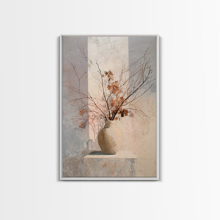 Large Neutral Still Life Framed Canvas Print, Above Sofa Art, Statement Artwork, Living Room Decor, Fine Art, Statement, ASA-2x3-22