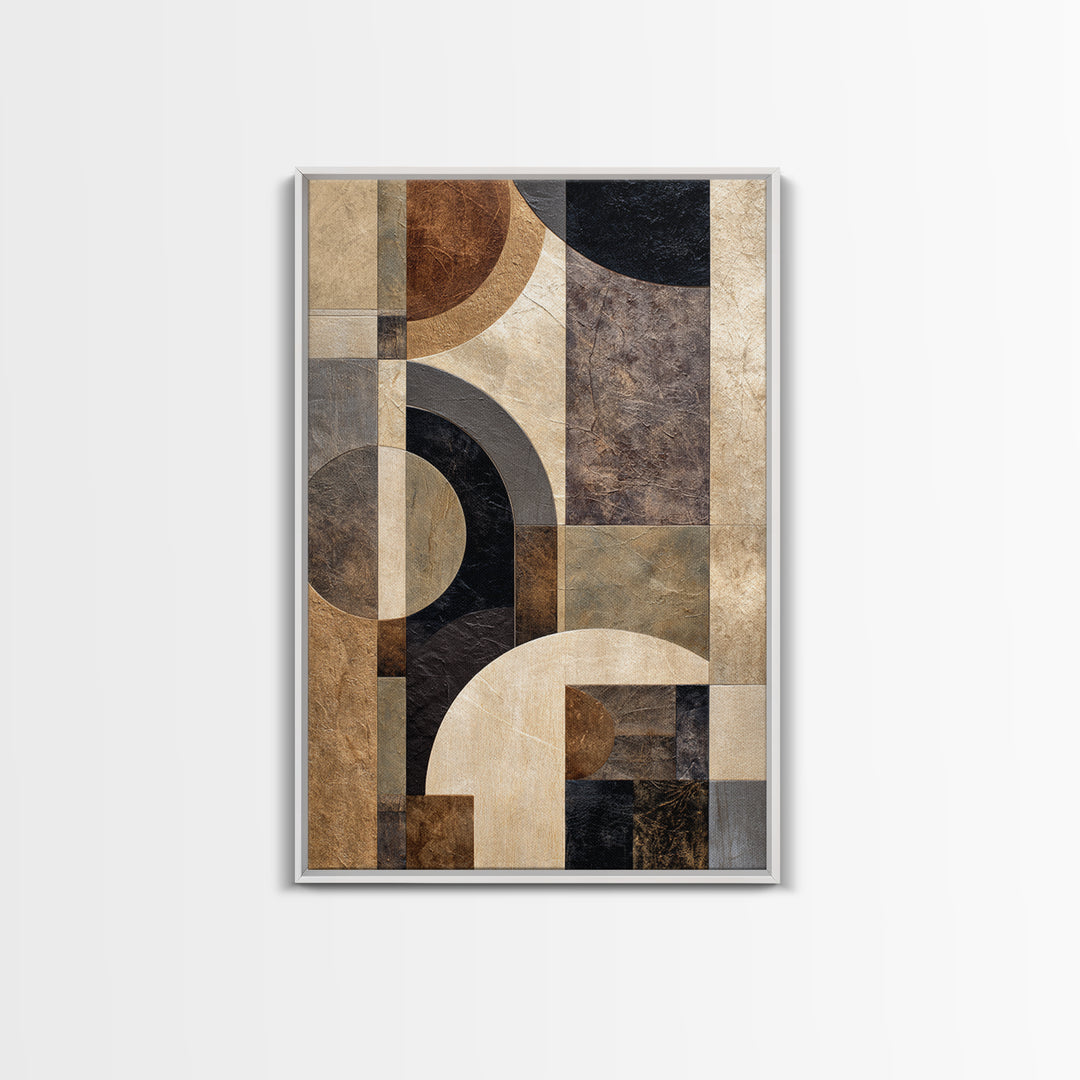 Luxury Monochrome Stone Composition Canvas Print, Above Sofa Art, Coastal Wall Art, Living Room Decor, Watercolor Art, ASA-2x3-27