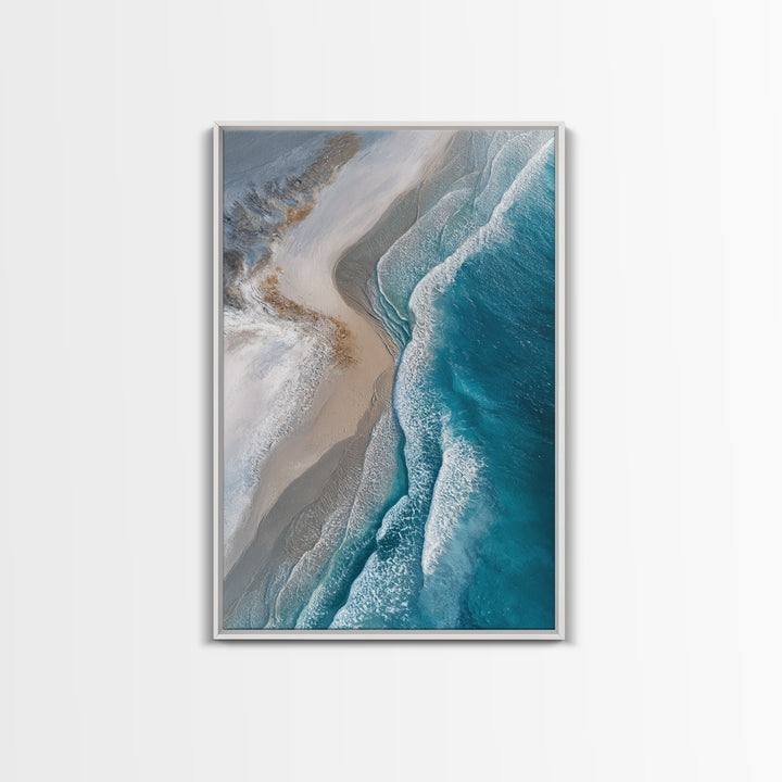 Panoramic Coastal Shoreline from an Aerial View Canvas Print, Above Sofa Art, Gallery Decor, Living Room Decor, Statement, ASA-2x3-35