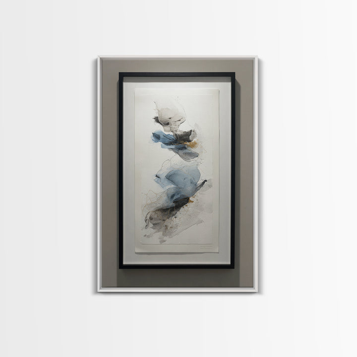 Minimal Black Ink Composition Canvas Print, Above Sofa Art, Floral Wall Art, Living Room Decor, Statement, Luxury Decor, ASA-2x3-40