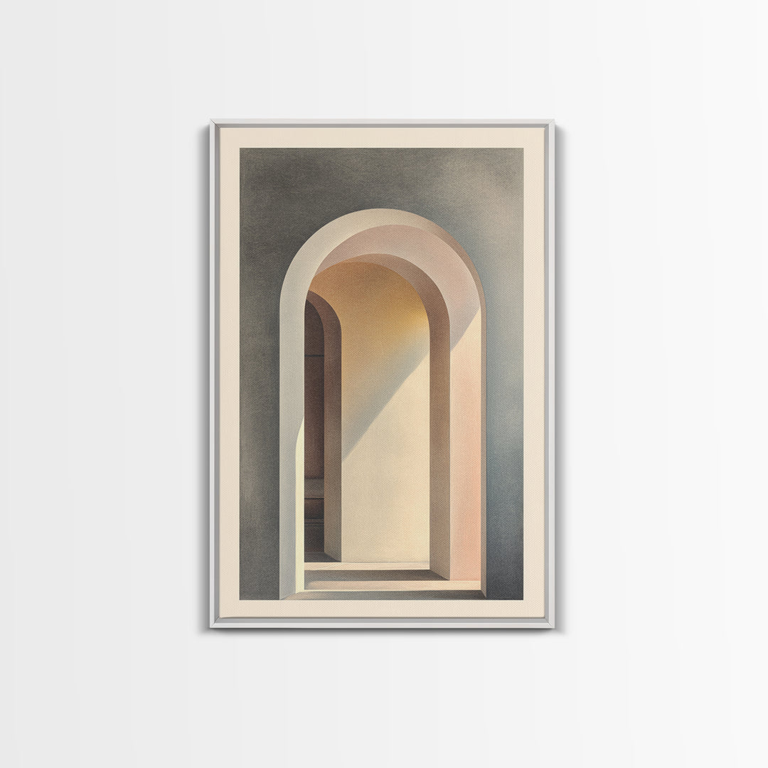Architectural Arch Study Framed Canvas Print, Above Sofa Art, Textured Painting, Living Room Decor, Abstract Art, Statement, ASA-2x3-41