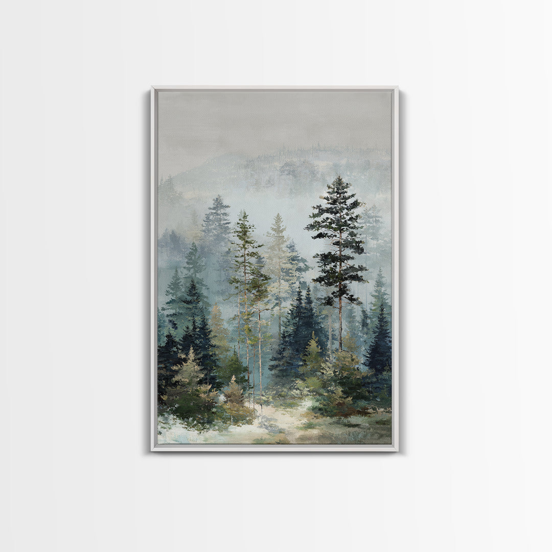 Modern Scandinavian Forest Framed Canvas Print, Above Sofa Art, Modern Decor, Living Room Decor, Fine Art, Statement, ASA-2x3-47