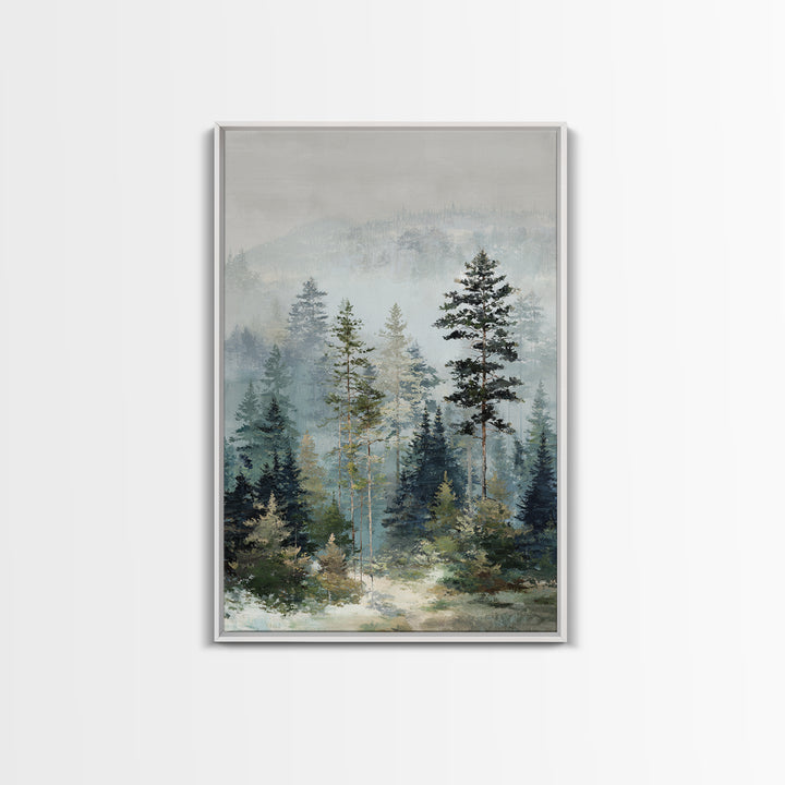 Modern Scandinavian Forest Framed Canvas Print, Above Sofa Art, Modern Decor, Living Room Decor, Fine Art, Statement, ASA-2x3-47