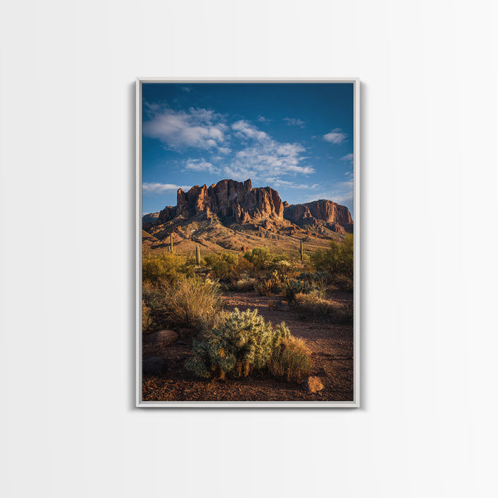 Desert Mesa Panorama Framed Canvas Print, Above Sofa Art, Bauhaus Print, Living Room Decor, Fine Art, Statement, ASA-2x3-52