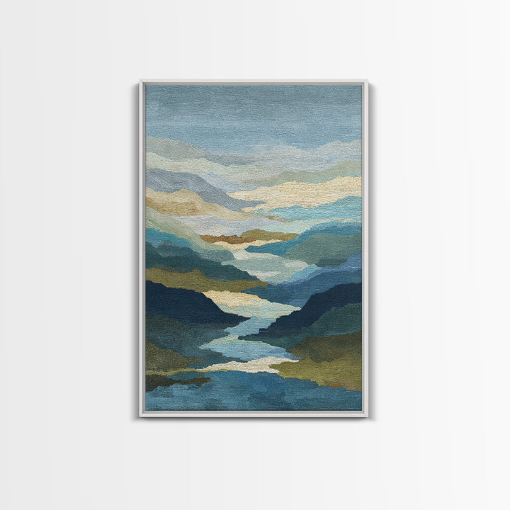 Abstract River Bends Framed Canvas Print, Above Sofa Art, Botanical Wall Art, Living Room Decor, Fine Art, Statement, ASA-2x3-55