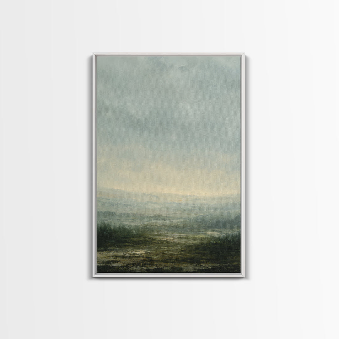Gallery Style Landscape with Expansive Negative Space Canvas Print, Above Sofa Art, Coastal Wall Art, Living Room Decor, ASA-2x3-56