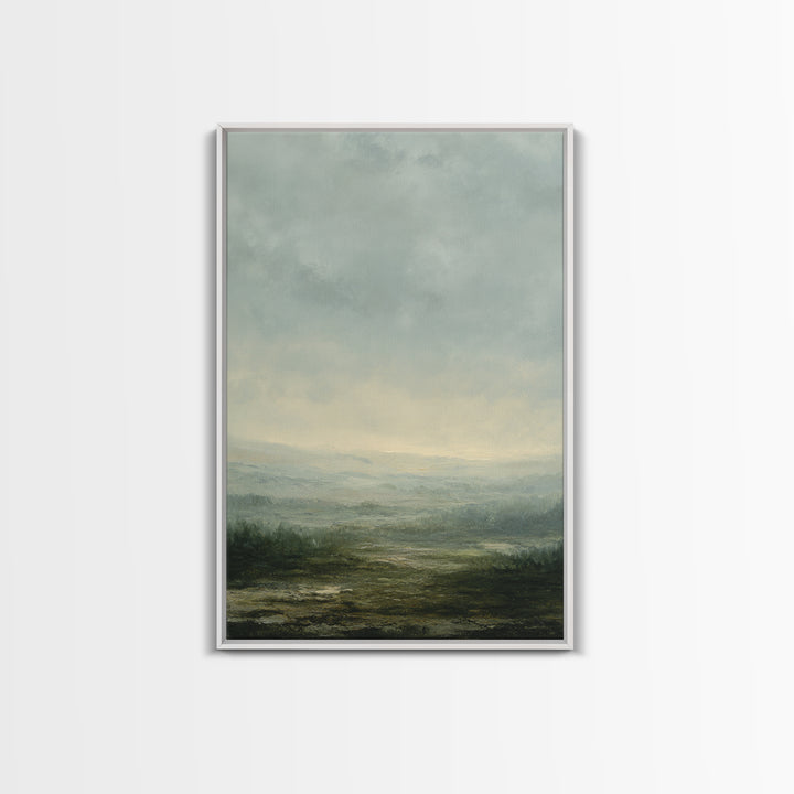 Gallery Style Landscape with Expansive Negative Space Canvas Print, Above Sofa Art, Coastal Wall Art, Living Room Decor, ASA-2x3-56