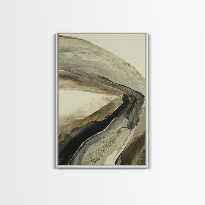Minimal Black Ink Composition Framed Canvas Print, Above Sofa Art, Gallery Decor, Living Room Decor, Fine Art, Statement, ASA-2x3-64