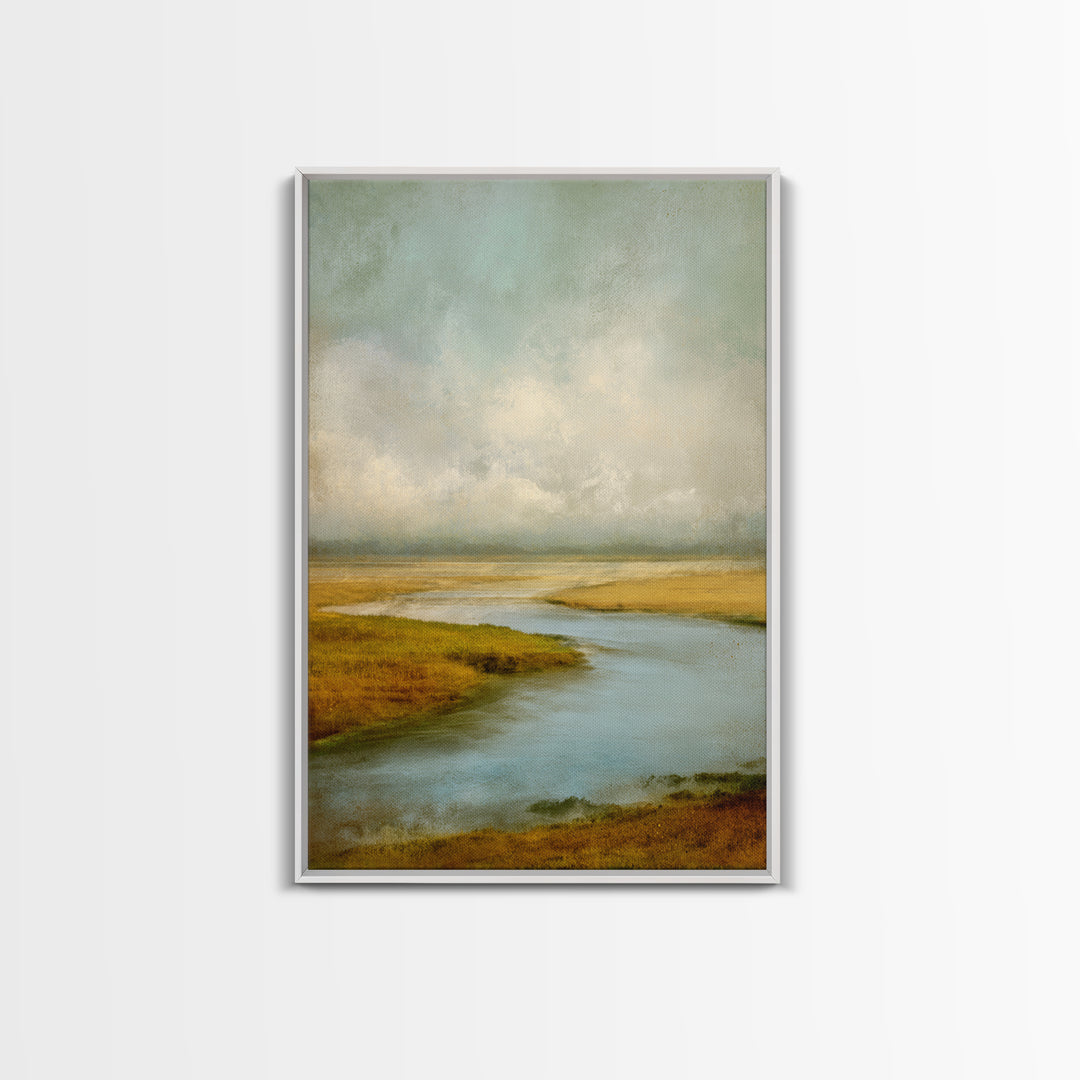 Abstract River Bends Canvas Print, Above Sofa Art, Horizontal Wall Art, Living Room Decor, Abstract Art, Statement, ASA-2x3-7