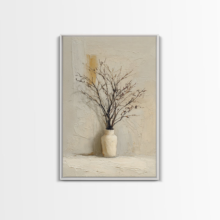 Large Neutral Still Life Canvas Print, Above Sofa Art, Textured Painting, Living Room Decor, Oil Painting, Statement, ASA-2x3-70