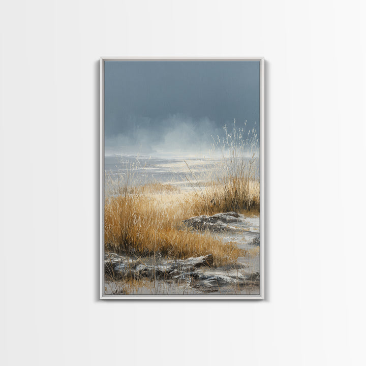 Modern Scandinavian Forest Canvas Print, Above Sofa Art, Living Room Decor, Oil Painting, Statement, Textured Wall Art, ASA-2x3-71