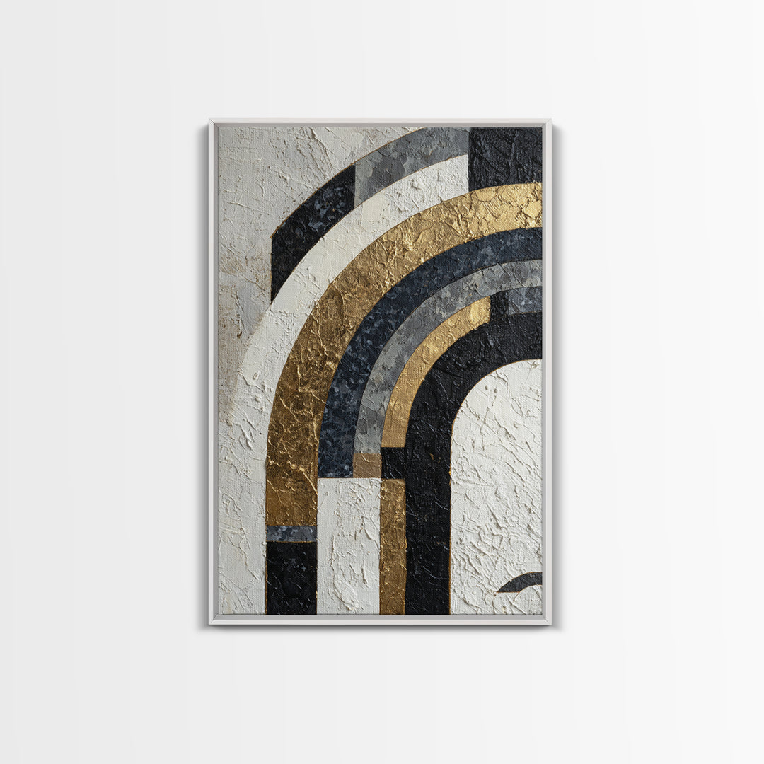 Luxury Monochrome Stone Composition Framed Canvas Print, Above Sofa Art, Room Decor, Living Room Decor, Fine Art, Statement, ASA-2x3-75