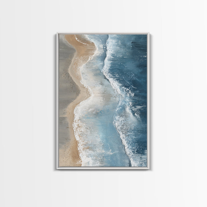 Panoramic Coastal Shoreline from an Aerial View Canvas Print, Above Sofa Art, Mid Century Modern, Living Room Decor, Statement, ASA-2x3-83