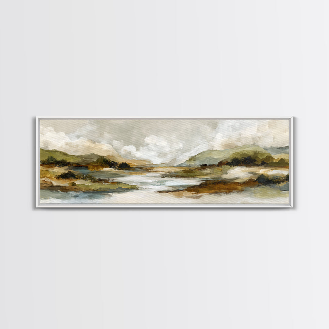 Oversized Abstract Landscape Framed Canvas Print, Above Sofa Art, Frame Tv Art, Living Room Decor, Fine Art, Statement, ASA-3x1-17