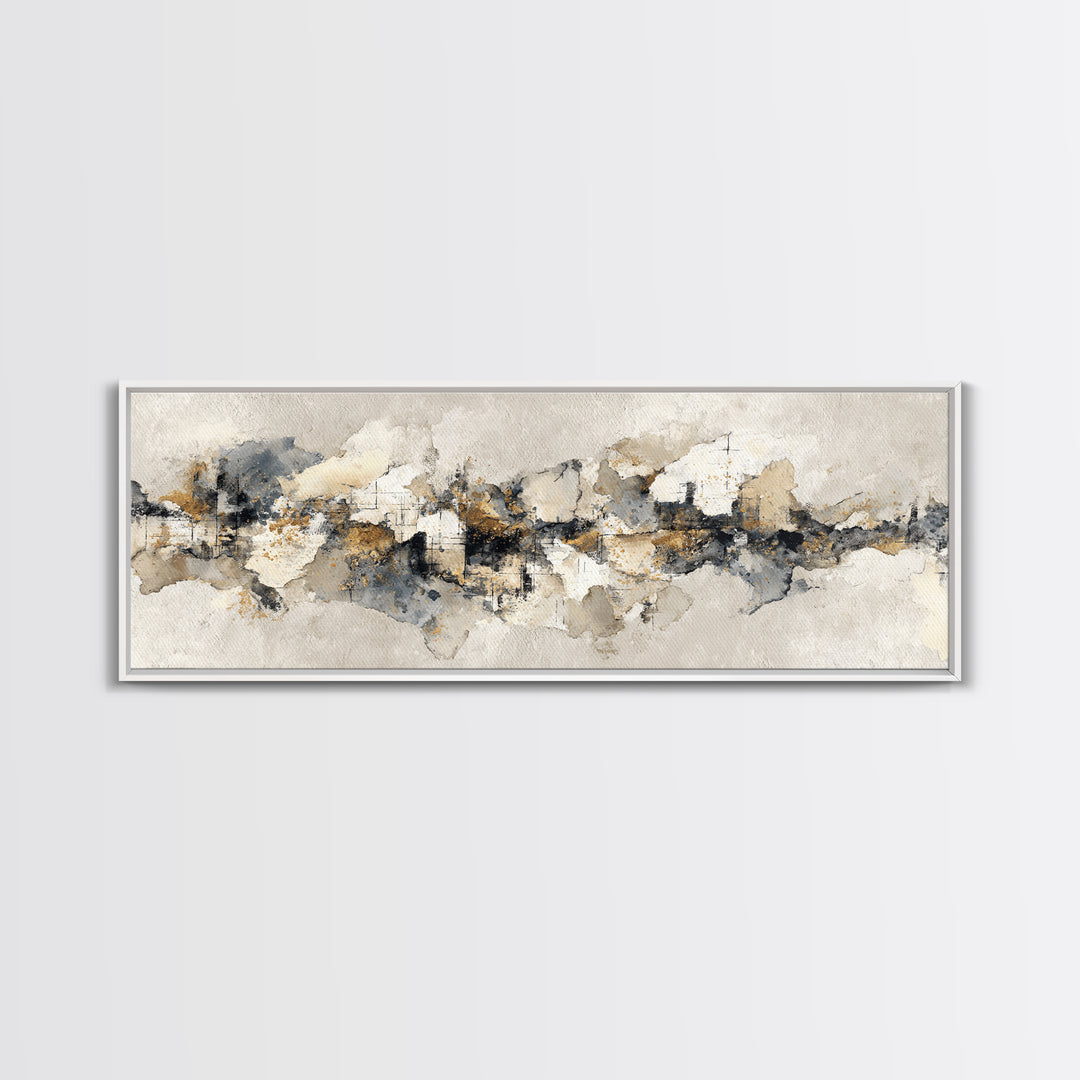 Large Modern Organic Shapes Framed Canvas Print, Above Sofa Art, Large Wall Art, Living Room Decor, Abstract Art, Statement, ASA-3x1-18