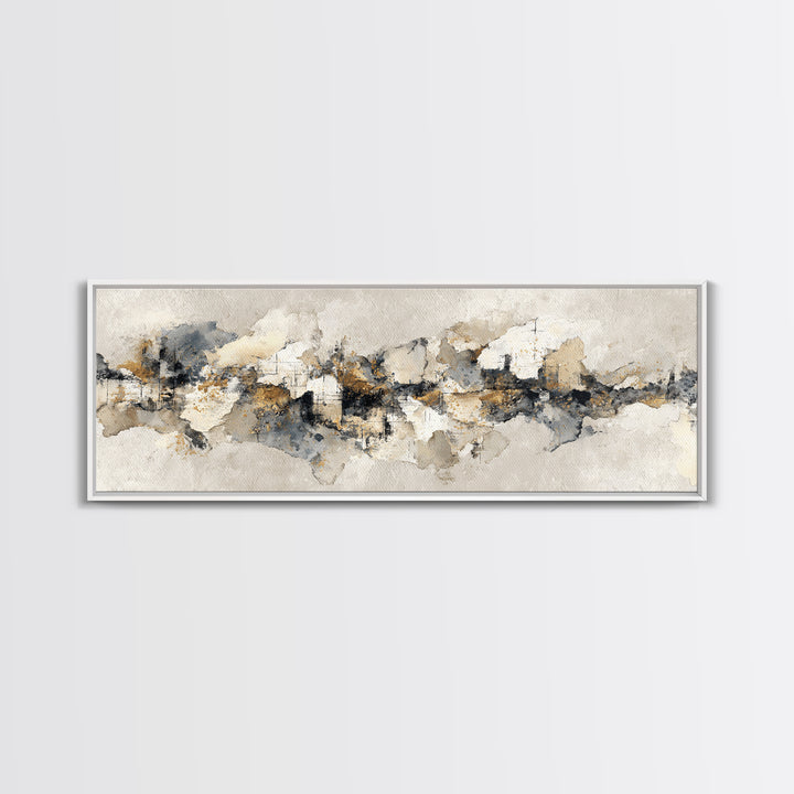 Large Modern Organic Shapes Framed Canvas Print, Above Sofa Art, Large Wall Art, Living Room Decor, Abstract Art, Statement, ASA-3x1-18