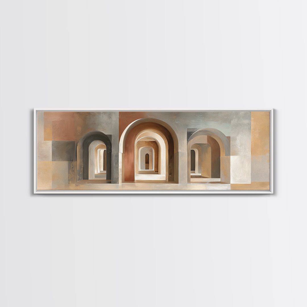 Architectural Arch Study Canvas Print, Above Sofa Art, Horizontal Wall Art, Living Room Decor, Abstract Art, Statement, ASA-3x1-25