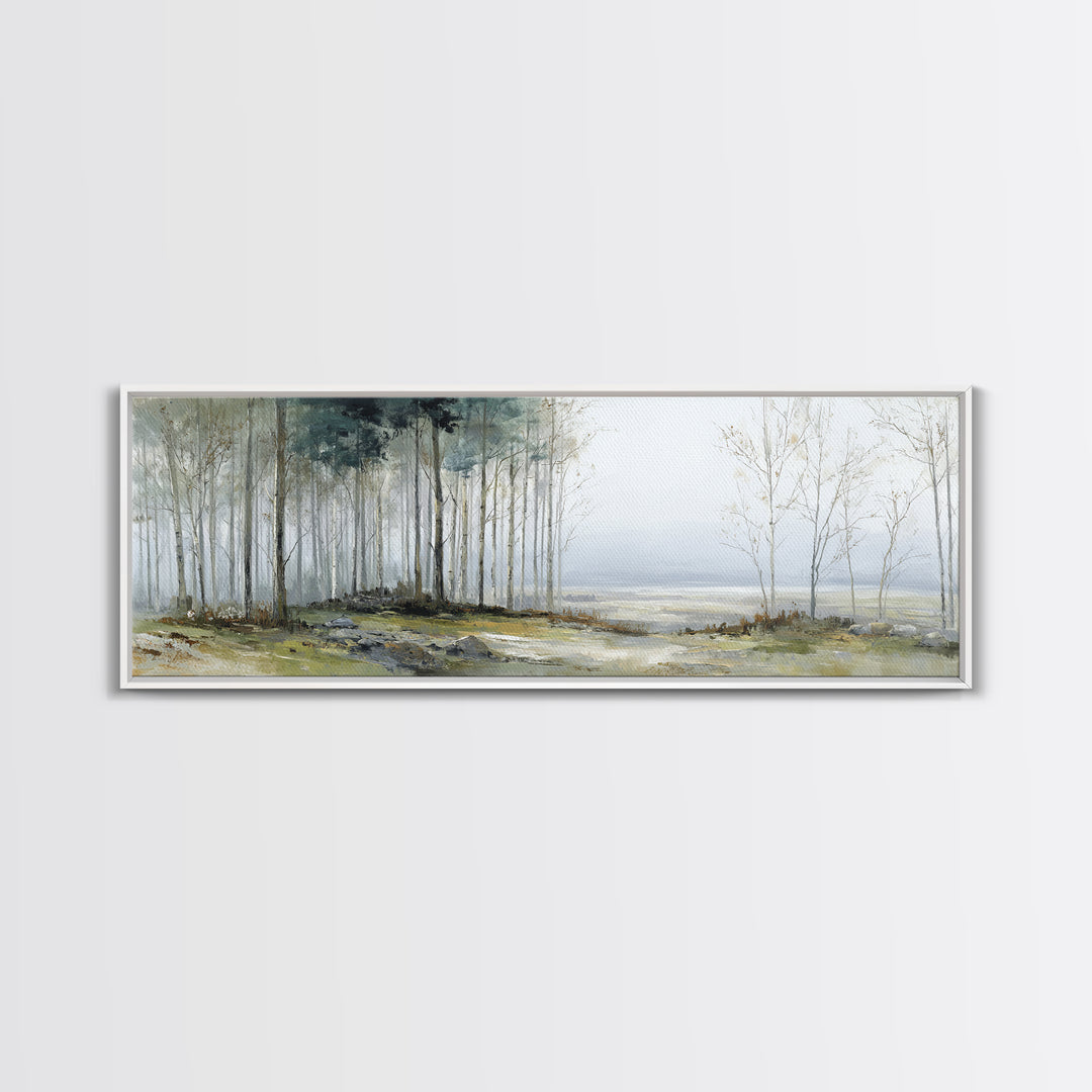 Modern Scandinavian Forest Canvas Print, Above Sofa Art, Fine Art Print, Living Room Decor, Fine Art, Statement, ASA-3x1-31