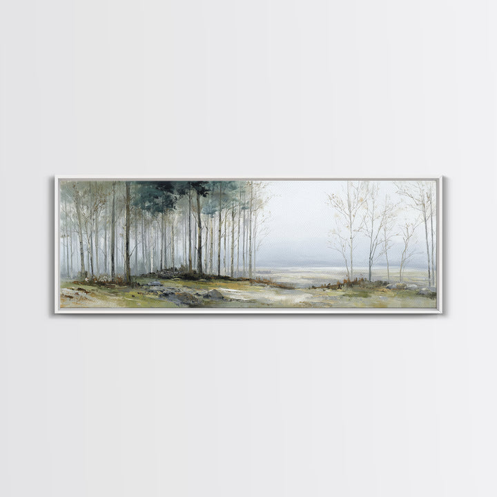Modern Scandinavian Forest Canvas Print, Above Sofa Art, Fine Art Print, Living Room Decor, Fine Art, Statement, ASA-3x1-31