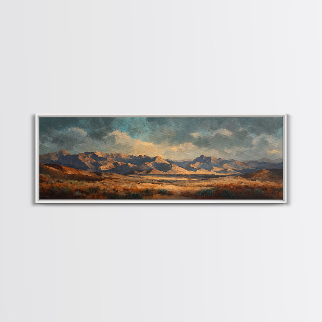 Desert Mesa Panorama Canvas Print, Above Sofa Art, Minimalist Wall Art, Living Room Decor, Fine Art, Statement, ASA-3x1-36