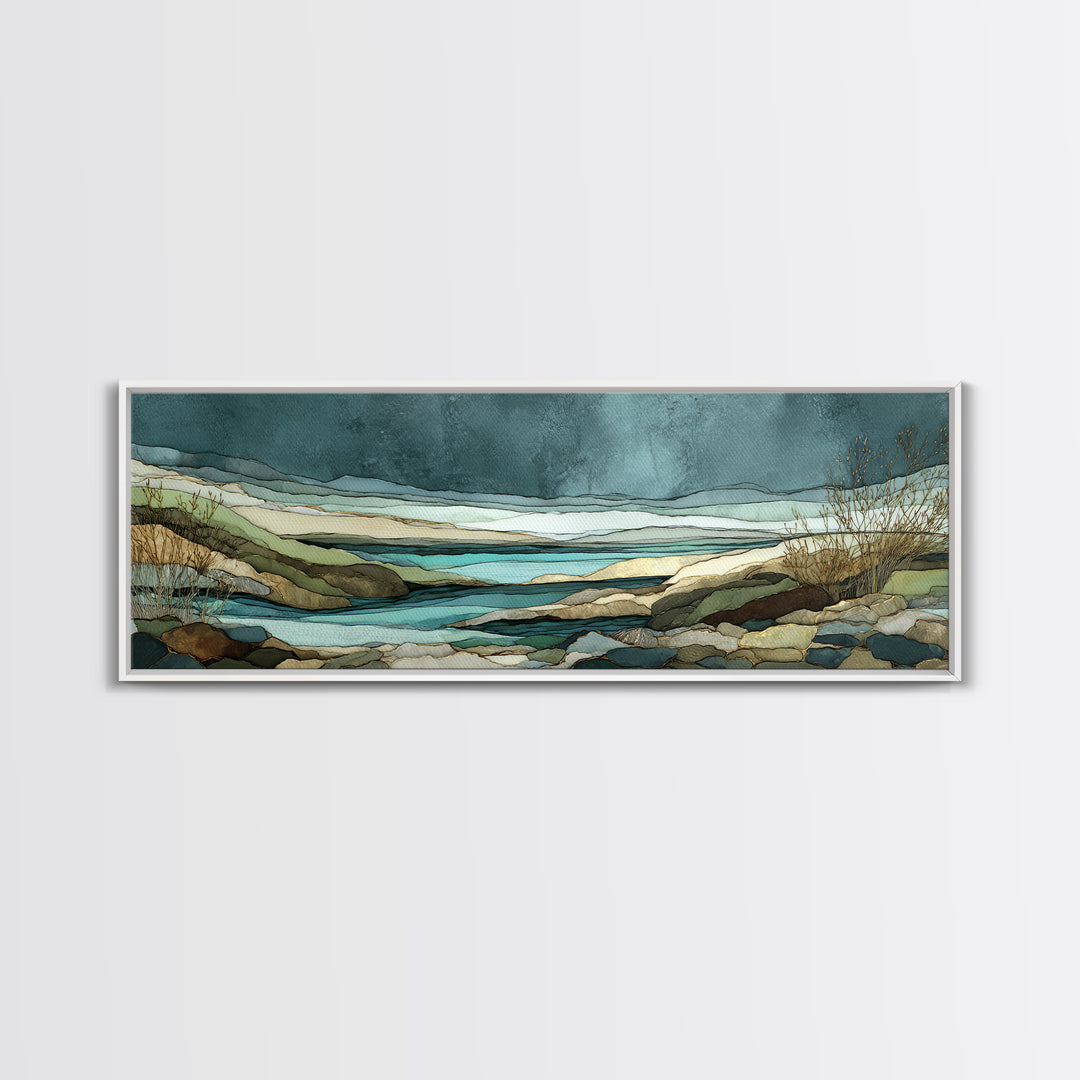 Abstract River Bends Canvas Print, Above Sofa Art, Gallery Decor, Living Room Decor, Fine Art, Statement, Minimalist Decor, ASA-3x1-39