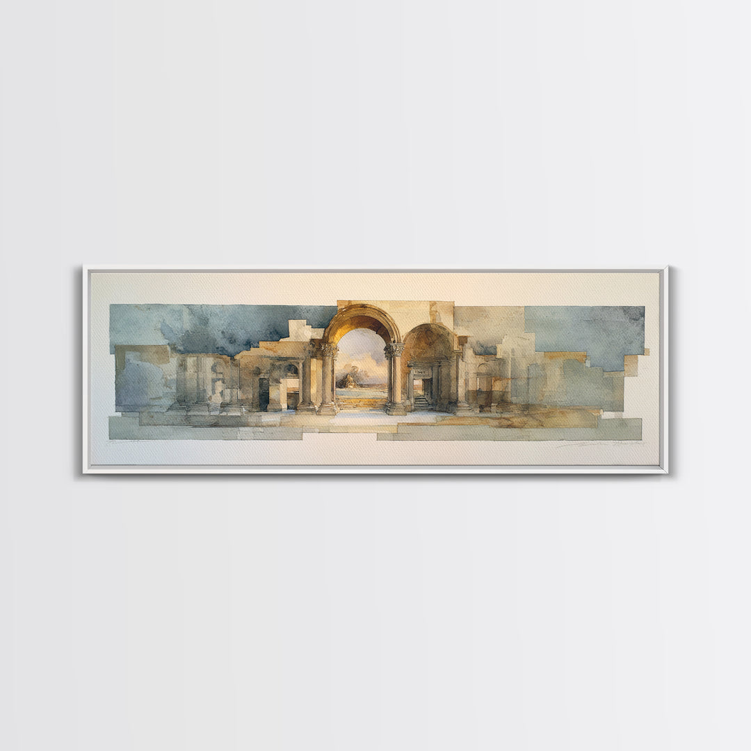 Architectural Arch Study Canvas Print, Above Sofa Art, Horizontal Wall Art, Living Room Decor, Abstract Art, Statement, ASA-3x1-49