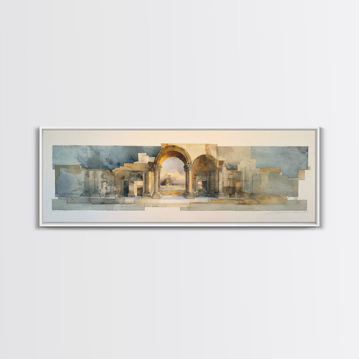 Architectural Arch Study Canvas Print, Above Sofa Art, Horizontal Wall Art, Living Room Decor, Abstract Art, Statement, ASA-3x1-49