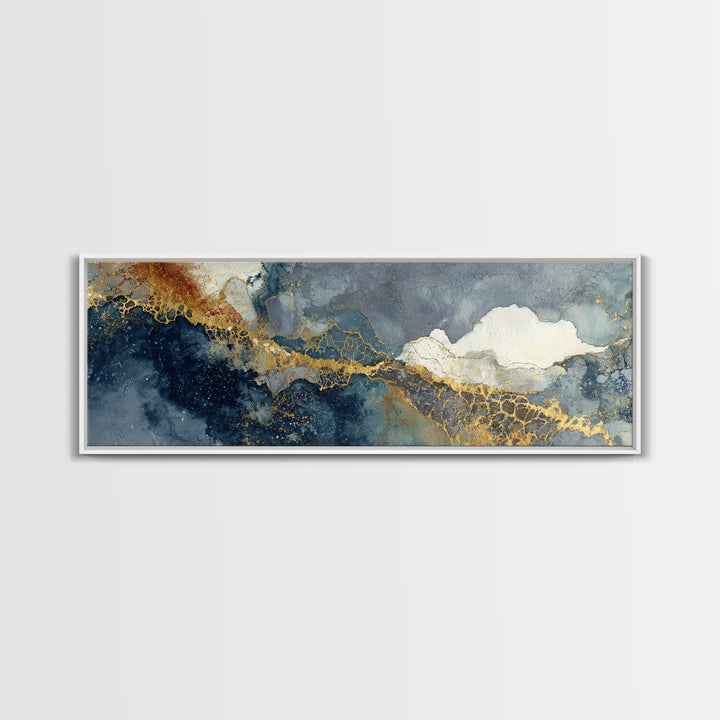 Textured Plaster Abstract Framed Canvas Print, Above Sofa Art, Wall Art, Living Room Decor, Statement, Horizontal Wall Art, ASA-3x1-51