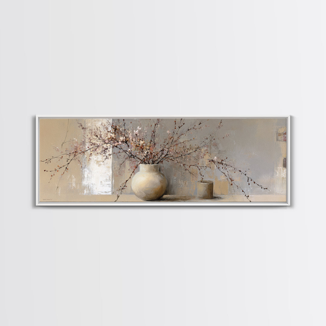 Large Neutral Still Life Canvas Print, Above Sofa Art, Canvas Print, Living Room Decor, Fine Art, Statement, Botanical Wall Art, ASA-3x1-6