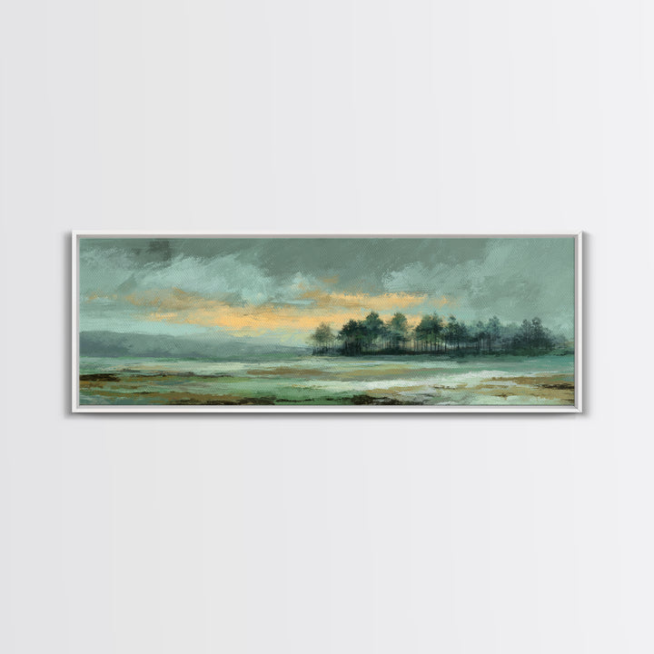 Gallery Style Landscape with Expansive Negative Space Canvas Print, Above Sofa Art, Statement Artwork, Living Room Decor, ASA-3x1-64