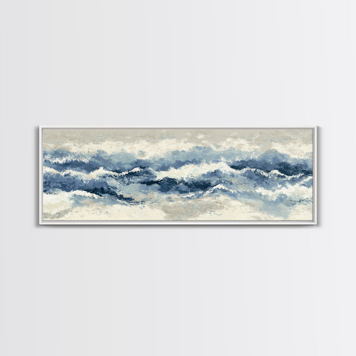 Panoramic Coastal Shoreline from an Aerial View Canvas Print, Above Sofa Art, Large Wall Art, Living Room Decor, Statement, ASA-3x1-67