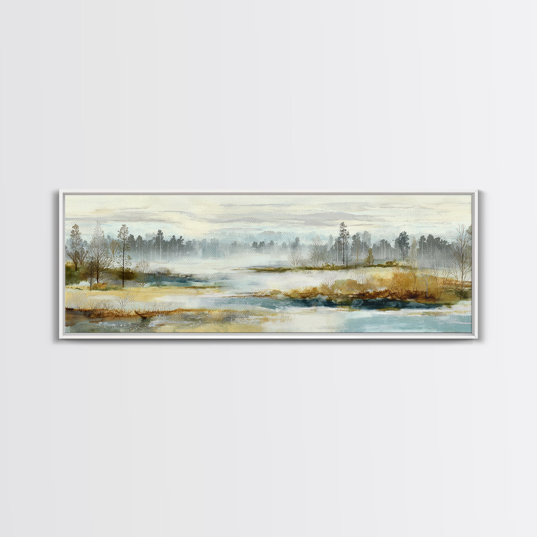 Modern Scandinavian Forest Framed Canvas Print, Above Sofa Art, Textured Wall Art, Living Room Decor, Fine Art, Statement, ASA-3x1-79