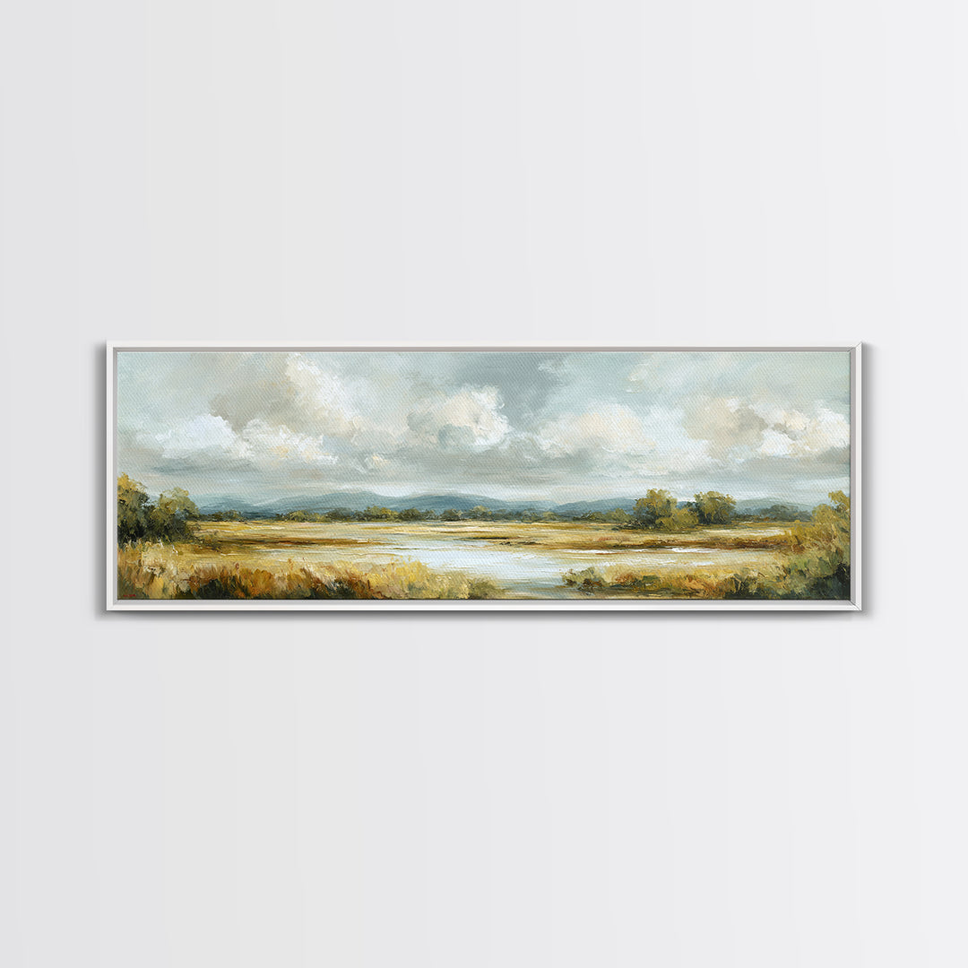 Gallery Style Landscape with Expansive Negative Space Canvas Print, Above Sofa Art, Living Room Decor, Statement, ASA-3x1-88
