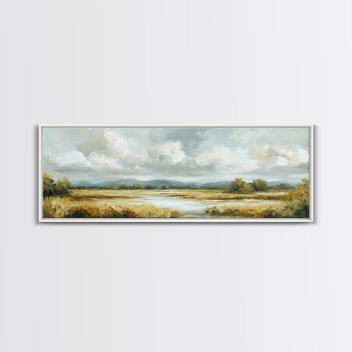Gallery Style Landscape with Expansive Negative Space Canvas Print, Above Sofa Art, Living Room Decor, Statement, ASA-3x1-88
