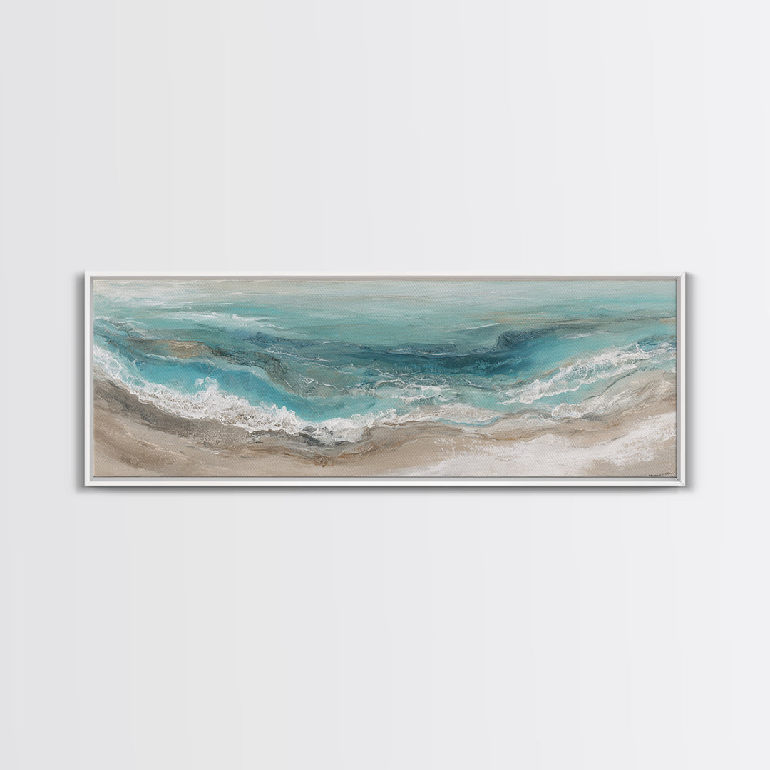 Panoramic Coastal Shoreline from an Aerial View Canvas Print, Above Sofa Art, Botanical Wall Art, Living Room Decor, Statement, ASA-3x1-91