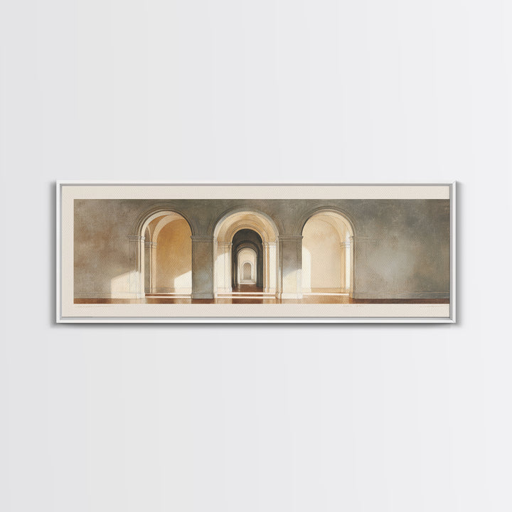 Architectural Arch Study Canvas Print, Above Sofa Art, Japandi Wall Art, Living Room Decor, Watercolor Art, Statement, ASA-3x1-97