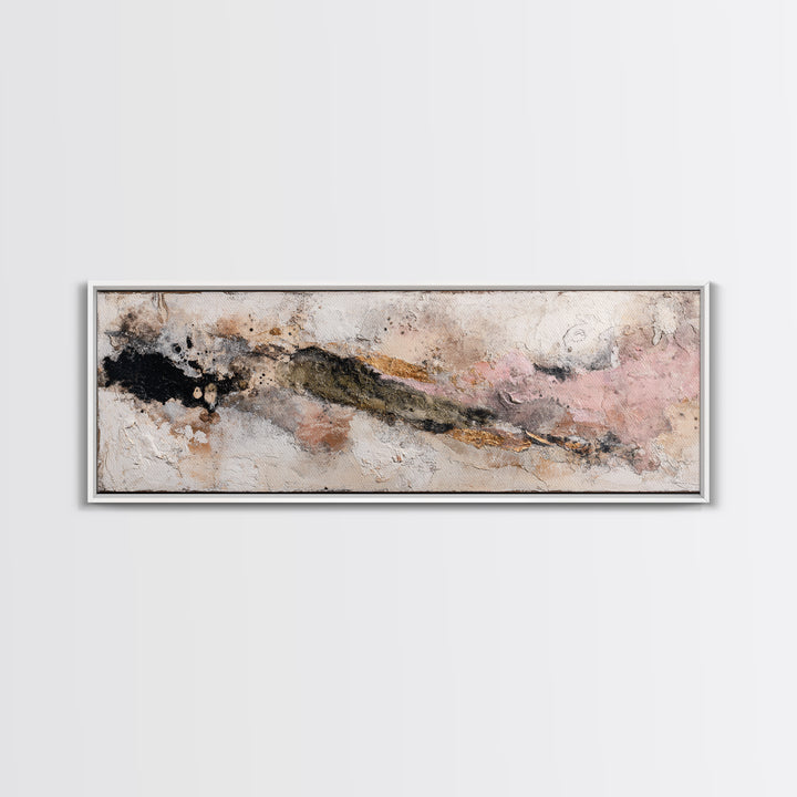 Textured Plaster Abstract Framed Canvas Print, Above Sofa Art, Wall Decor, Living Room Decor, Fine Art, Statement, ASA-3x1-99