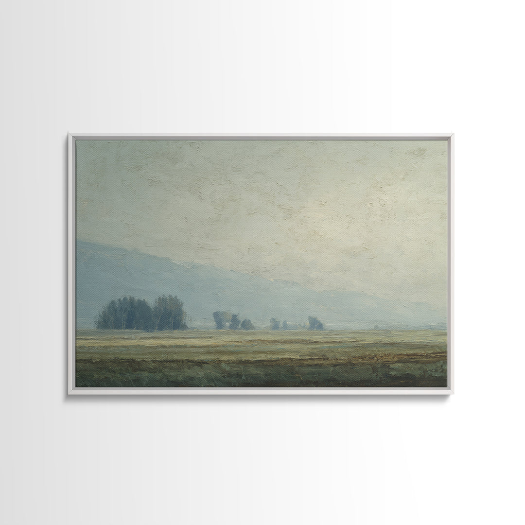 Gallery Style Landscape with Expansive Negative Space Canvas Print, Above Sofa Art, Japandi Wall Art, Living Room Decor, ASA-3x2-100