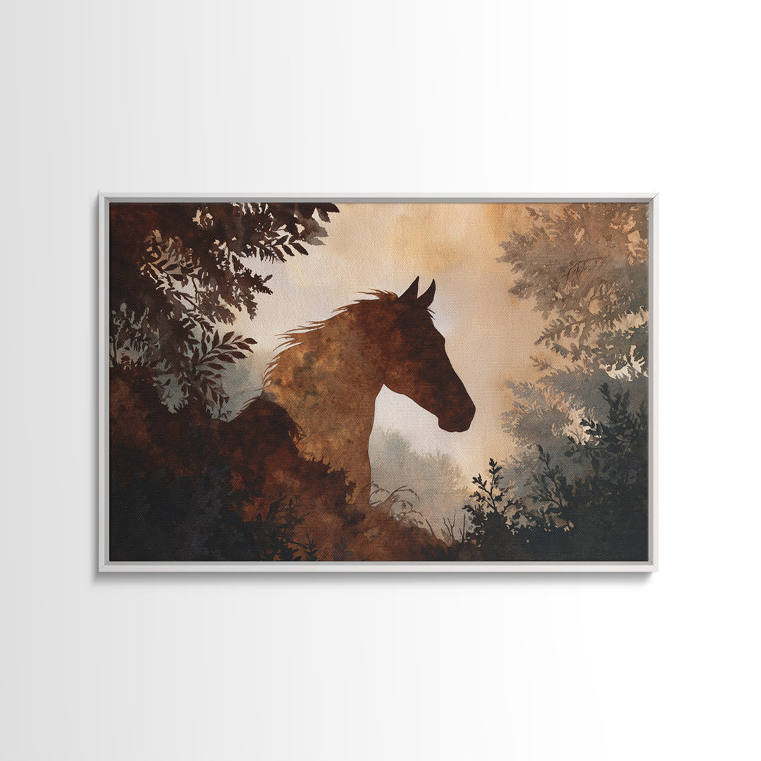 Statement Horse Silhouette Canvas Print, Above Sofa Art, Living Room Decor, Statement 517, Set of Prints, Above Bed Decor, ASA-3x2-17
